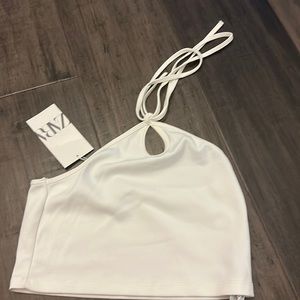 Zara White Halter Top: Brand New (With tag)